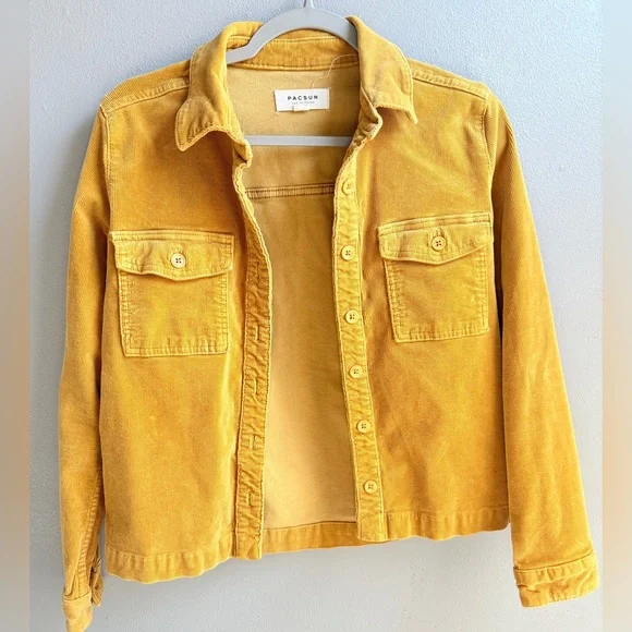 Pacsun Women's Mustard Corduroy  Button Up Jacket XS - Picture 2 of 6